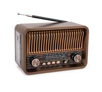 Ujjdwiurgh Portable FM AM SW Radio Vintage Radio Wireless Bluetooth Speaker with LED Flashlight Support TF Card U Disk AUX