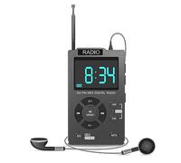 Ujjdwiurgh Portable Mini Radio Pocket AM FM Digital Radio Stereo Receiver Auto-Search Channel TF Card MP3 Music Player European Easy to Use