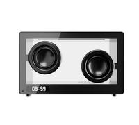 Ujjdwiurgh Portable Retro Bluetooth Speaker Clock Wireless HiFi Transparent Soundbar with RGB Light TF Card Audio Music Player B G