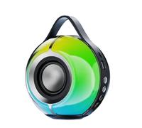 Ujjdwiurgh Portable RGB Bluetooth Speaker with Lights Wireless Stereo Soundbar Heavy for Car Home Office Outdoor Camping Black