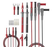 Ujjdwiurgh Premium Modular Volt Meter Probes& 22 Piece Silicone Multimeter Test Lead-Back Probe Kit with Alligator Clips