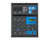 Ujjdwiurgh Professional Audio 4 Channel Sound Mixer Soundcard Mixing Console for Live Streaming DJ Equipment