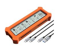 Ujjdwiurgh Protocol USB Type C M. 2 for NVME PCIE SSD Enclosure with Display Screen Adapter for NVME SSD Disk Box Orange