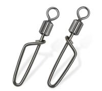 Ujjdwiurgh Quick Change Stainless Steel Snapping Terminal 25Pcs Rolling Swivel Coastlock Snap Clips Fishing Connector Carabiner 4#