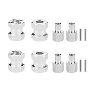 Ujjdwiurgh RC Car Metal 12mm Wheel Hex Hub 15mm Extension Coupler for SCX10 D90 CC01 1/10 RC Crawler-Silver