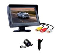Ujjdwiurgh Rear View Monitor with Backup Camera Backup Camera with 4.3 Inch Monitor Night Vision Waterproof Plug and Play