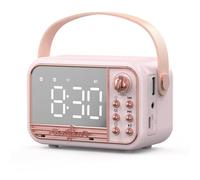 Ujjdwiurgh Retro Bluetooth Speaker Vintage Wireless Bluetooth Speakers Speaker Support TF Card U Disk AUX 3D Sound Balance Diffusion Type Alarm Clock Speaker A