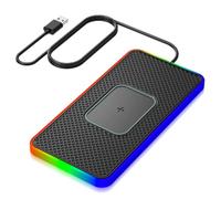 Ujjdwiurgh RGB Car Silicone Wireless Charger Pad Atmosphere Light Emitting Car Mobile Phone Wireless Charger