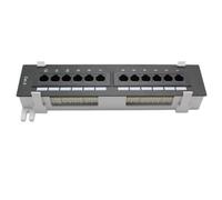 Ujjdwiurgh RJ45 12 Port CAT6 Patch Panel Networking Wall Mount Rack with Wall Mount Bracket-Network Tool Kit