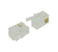 Ujjdwiurgh RJ9 4P4C Plug phone Jack Connector 50 pieces, Transparent