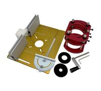 Ujjdwiurgh Router Lift System and Aluminum Router Table Insert Plate, Electric Trimmer Wood Engraving Router Slotting Machine Gold