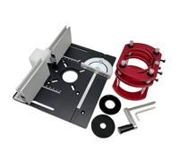 Ujjdwiurgh Router Lift System and Aluminum Router Table Insert Plate, Electric Trimmer Wood Engraving Router Slotting Machine Black