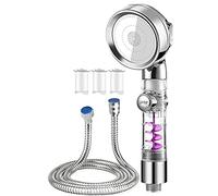 Ujjdwiurgh Shower Head with Hose 1.5 M,Water-Saving Shower,High-Pressure Shower Head Descaling with 3 Filters,Mirror Hand Shower