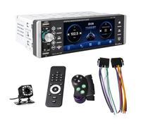 Ujjdwiurgh Single Din Touchscreen Car Stereo Wireless CarPlay Android Auto, 5.1 Inch Car Radio Bluetooth FM SWC USB Backup Camera