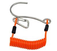 Ujjdwiurgh Single Head Dive Reef Rafting Hook Stainless Steel Reef Hook Spiral Coil Spring Cord Dive Safety Accessory - Orange