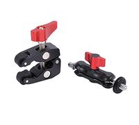 Ujjdwiurgh Slr Camera Magic Arm Double Hot Shoe Ball Head Crab Claw Clip Universal Monitor Bracket Ball Head Clamp Super Holder Stand