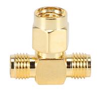Ujjdwiurgh SMA Male to Two SMA Female Triple T Adapter Connector 3 Way Splitter NEW
