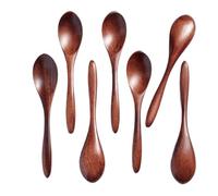 Ujjdwiurgh Small Wooden Spoons Hardwood Wooden Honey Teaspoon for Coffee Bamboo Table Spoon
