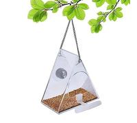 Ujjdwiurgh Smart Bird House Pet Feeder Acrylic with Camera Home Pet Bird Feeder Transparent 1080P HD Easy Installation B