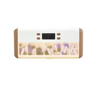 Ujjdwiurgh Smart Pill Organizer Electronic Timing Reminder Storage Case Timer Weekly Pills Container Alarm Box for Traveling Coffee White