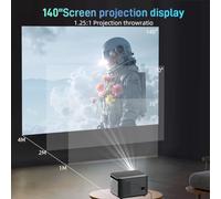 Ujjdwiurgh Smart Projector 4K 1080P Ultra HD Auto Focus Android 13 WiFi 6 Perfect for Home & Outdoor Cinema UK Plug