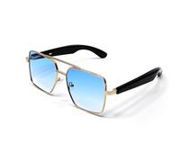 Ujjdwiurgh Smart Sunglasses Glasses Music Glasses Bluetooth Call Outdoor Sports Waterproof Anti-UV Bluetooth Glasses for Men Women Blue