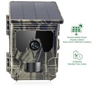 Ujjdwiurgh Solar Powered Night Vision Trail Camera 50MP 4K Hunting Cameras 0.3S Trigger Time Trail Camera Hunting Accessories (A)