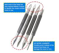 Ujjdwiurgh Spring Nail,Dual Heads Nail Setter,4pc Hammerless Door Hinge Pin Removal Tool,Striking Force Spring Loaded Nail Punch