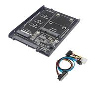 Ujjdwiurgh SSD Case Enclosure M2 + MSATA to SATA3.0 6Gb Adapter Riser Card Board with Metal Socket Support M.2 SSD