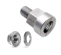 Ujjdwiurgh Stainless Steel Coupler Universal Bicycle Trailer Axle Adapter Heavy Duty with Anti-Lock Design for Cargo, Pet& Trailers for 3/8" -26 Solid Axles