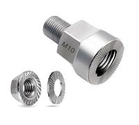 Ujjdwiurgh Stainless Steel Coupler with Anti-Lock Design Universal Bicycle Trailer Axle Adapter Heavy Duty for Cargo, Pet& Trailers for M10x1.0 Solid Axles