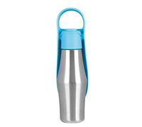 Ujjdwiurgh Stainless Steel Dog Travel Water Bottle With Drinking Feeder, Leak Proof Blue 27Oz