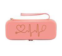 Ujjdwiurgh Stethoscope Storage Box EVA Portable Travel Carrying Case with Mesh Bag, Hard Drive,Pen,Medical Organizer Pink