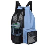 Ujjdwiurgh Swim Bag Mesh Drawstring Backpack for Swimming, Gym, Pool, Workout Gear & Sports Blue