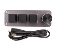 Ujjdwiurgh Three Key USB Wired Mini Keyboard Fast Office Volume Control Keyboard for Laptop Computer Black