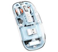 Ujjdwiurgh Transparent Magnetic Triple Mode Bluetooth Compatible 2.4G Wireless Mouse One-Click Desktop Type-C Rechargeable(Blue) Easy Install Easy to Use