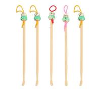 Ujjdwiurgh Tricolor China Doll Decor Wooden Earwax Remover Ear Picks 6 Pcs