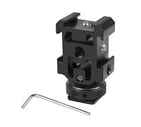 Ujjdwiurgh Triple Hot Shoe Mount Adapter Dual Screws Bracket Stand Holder for DSLR Camera for LED Video Microphone Flash Light,B