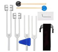 Ujjdwiurgh Tuning Fork Set 128+ 256+ 512+ 528hz for Health Care Nervous System for Healing Testing