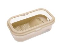 Ujjdwiurgh Turtle Tank for Home Use with Sun Terrace Fish Turtle Mixed Breeding Tank Reptile Aquarium Tank Light Brown Type