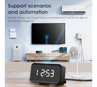 Ujjdwiurgh Tuya Gateway Hub with Time Display ZigBee Bluetooth Smart Home Wireless Bridge Smart Life APP Voice for Easy Install Easy to Use