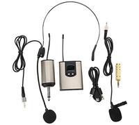 Ujjdwiurgh UHF Portable Wireless Headset/Lavalier Lapel Microphone with Bodypack Transmitter and Receiver 1/4 Inch Output, for Live Performances