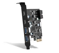 Ujjdwiurgh ULS-6210 6-Port USB PCIe Card PCI Express to Type C(2), USB Type-A(2) Expansion Card