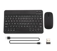 Ujjdwiurgh Ultra-Thin Silent Wireless Bluetooth Keyboard and Mouse Set Suitable for Tablet Notebook Bluetooth Keyboard Black