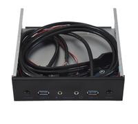 Ujjdwiurgh Usb 3.0 2 Port Optical Drive Front Panel Expansion Adapter Usb 3.0 Hub +Hd Audio+Power Switch Button