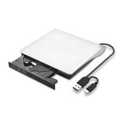 Ujjdwiurgh USB 3.0 External DVD CD-ROM RW Drive Enclosure Drive Enclosure 5Gbps 12.7mm USB 3.0 External DVD CD-ROM RW Player for Laptop Desktop White