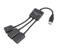 Ujjdwiurgh USB 3.1 Type C Male to 2 Dual USB A 2.0 Female + Micro-USB Female 3 in 1 OTG HUB