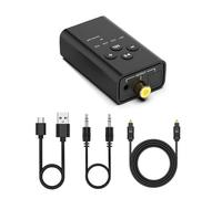 Ujjdwiurgh USB Bluetooth Audio Receiver for Speaker Amplifier PC TV- AUX/Fibre-Optical/Coaxial Input, Converter Bluetooth 5.2 Support