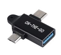 Ujjdwiurgh USB C to USB 3.0 OTG Converter USB 2 in 1 Type C Micro-OTG Adapter