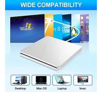 Ujjdwiurgh USB External CD/DVD Drive Type C Portable Drive-Free CD Players for Laptop PC,Silver